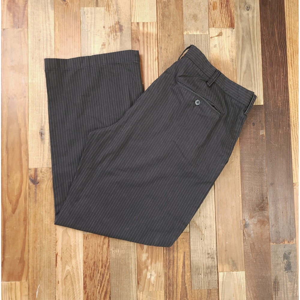 Vin Old Navy Loose Khakis Mens 38x30 Black Pinstripe Chino Pants 303028 HOL05